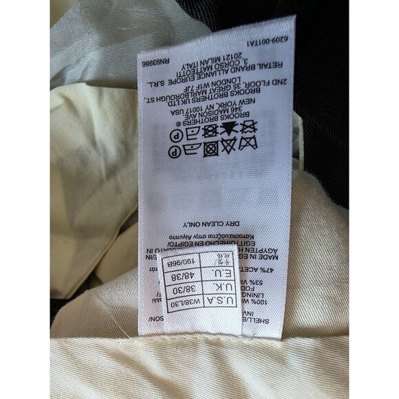 Brooks Brothers 346 Mens Wool Dress Pants 38W/30L Gray Made In Italy - Picture 4 of 9